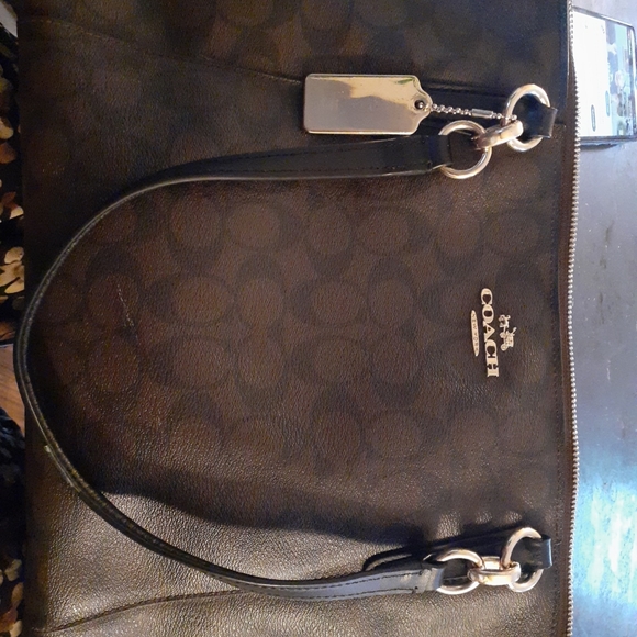 GORGEOUS NEW Genuine Coach Monogram Canvas 11"x17" LARGE Shoulder Tote Bag. - Picture 6 of 6